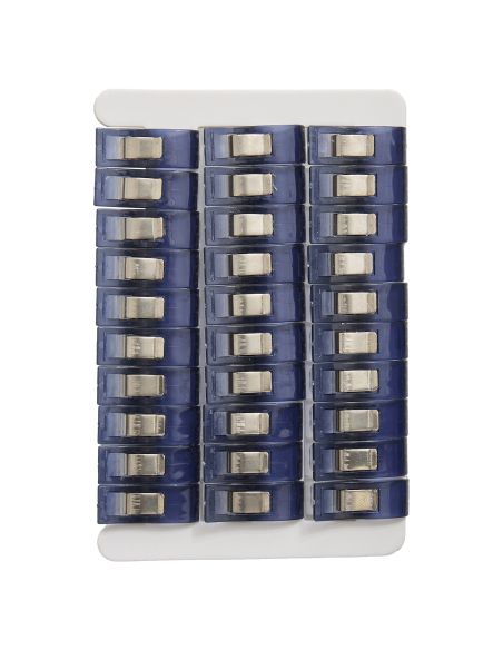 Set van 30 stoffen knijpers - Collectie blauwe bloemen