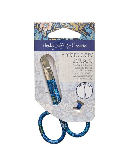 Borduurschaar 9 cm - Collectie blauwe bloemen