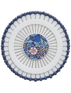 Schijf met 40 spelden met plastic kop - Collectie blauwe bloemen 2