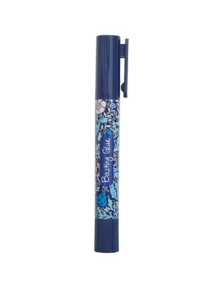 Tijdelijke textiellijm pen - Collectie blauwe bloemen