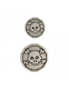 Metalen schedelknop - Zilver