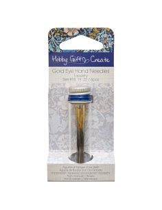 Glazen buis met 10 naalden maat 18-22 - Collectie blauwe bloemen