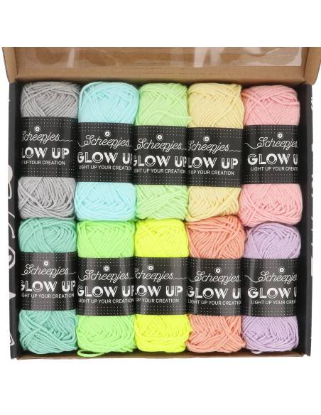 Scheepjes Glow Up set van 10 fosforescerende garens