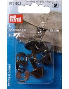 Set van 4 pootjes voor tassen 15 mm - Antiek zilver