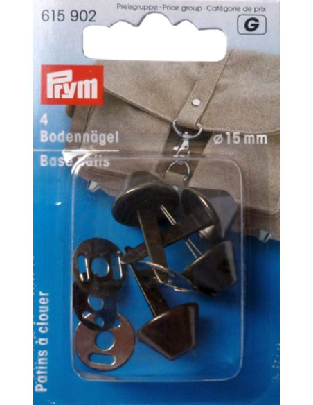 Set van 4 pootjes voor tassen 15 mm - Antiek zilver