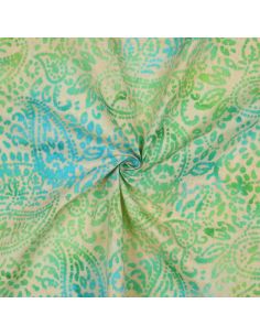 Viscose batik stof Kaona - Groen en blauw