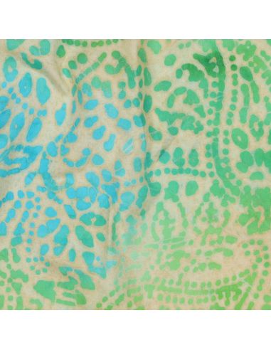 Viscose batik stof Kaona - Groen en blauw