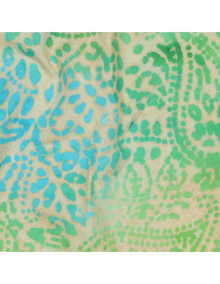 Viscose batik stof Kaona - Groen en blauw