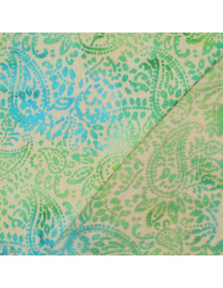 Viscose batik stof Kaona - Groen en blauw