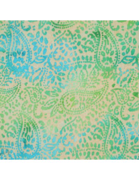 Viscose batik stof Kaona - Groen en blauw