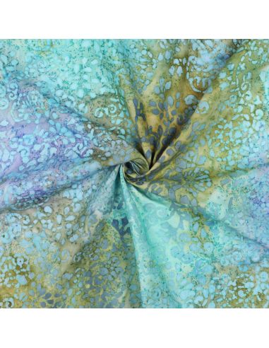 Viscose batik stof Talia - Turquoise