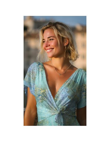 Viscose batik stof Talia - Turquoise