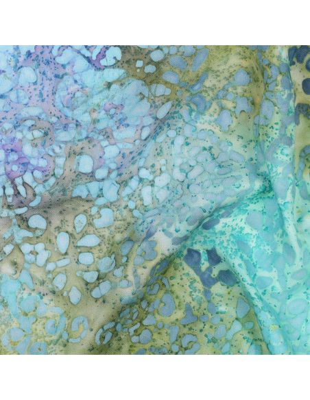 Viscose batik stof Talia - Turquoise