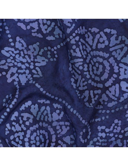 Viscose batik stof Eliora - Marineblauw