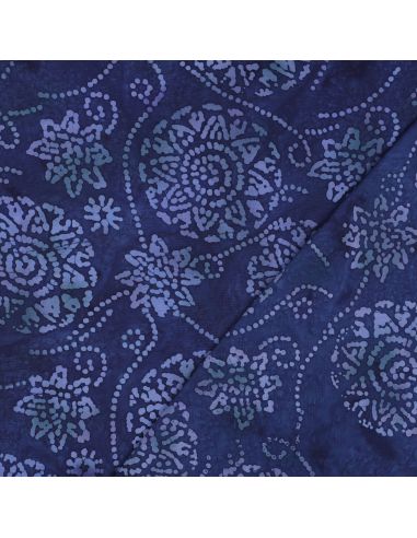 Viscose batik stof Eliora - Marineblauw