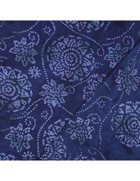 Viscose batik stof Eliora - Marineblauw