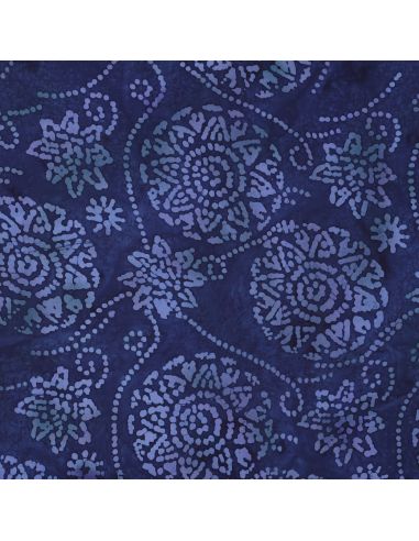 Viscose batik stof Eliora - Marineblauw