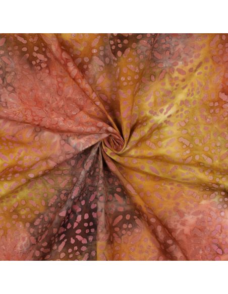 Viscose batik stof Soléane - Geel
