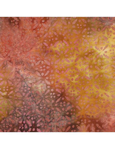 Viscose batik stof Soléane - Geel
