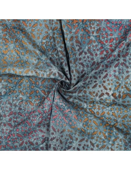 Viscose batik stof Soléane - Blauw