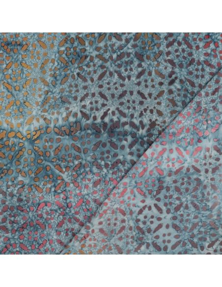 Viscose batik stof Soléane - Blauw