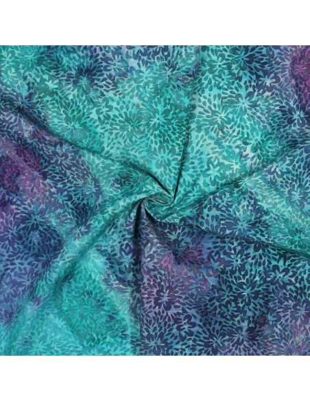 Viscose batik stof Vaïana - Turquoise