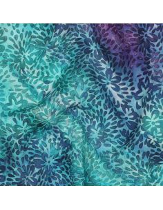 Viscose batik stof Vaïana - Turquoise 2