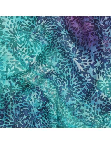 Viscose batik stof Vaïana - Turquoise