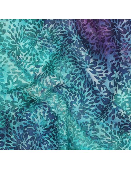 Viscose batik stof Vaïana - Turquoise