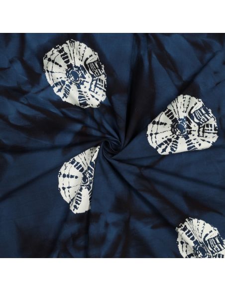 Solyne batik katoenen stof - Marineblauw