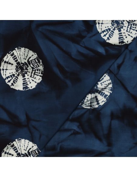 Solyne batik katoenen stof - Marineblauw
