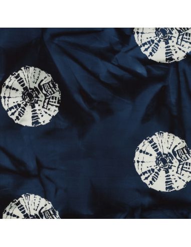 Solyne batik katoenen stof - Marineblauw