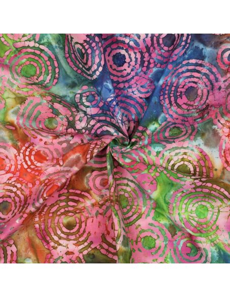 Fiji batik katoenstof - Roze