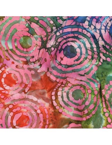 Fiji batik katoenstof - Roze