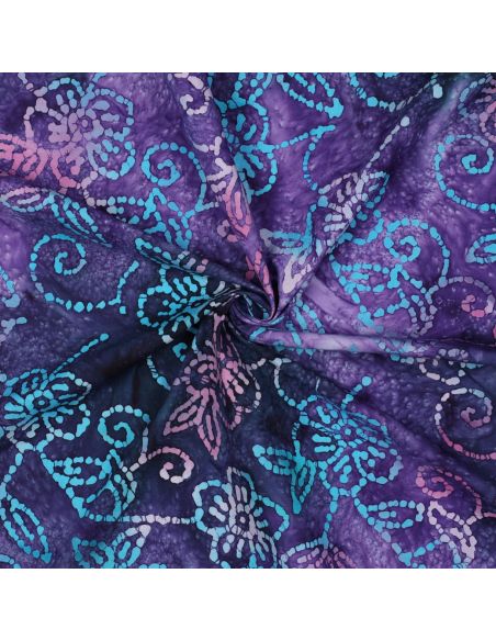 Batik katoenen stof Comino - Violet