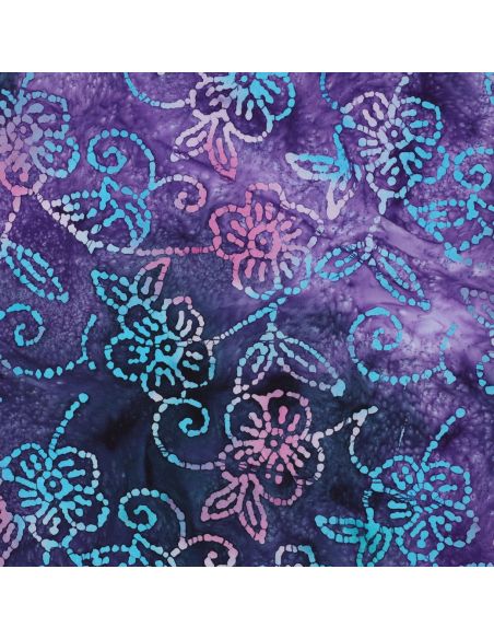 Batik katoenen stof Comino - Violet