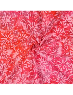 Orélia batik katoenstof - Koraal