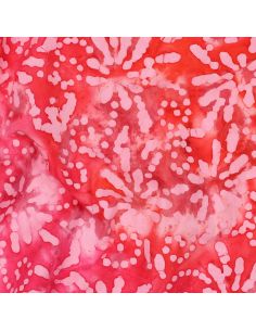 Orélia batik katoenstof - Koraal 2