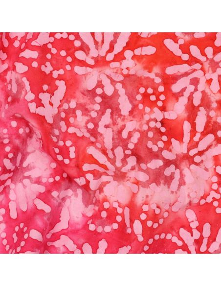 Orélia batik katoenstof - Koraal