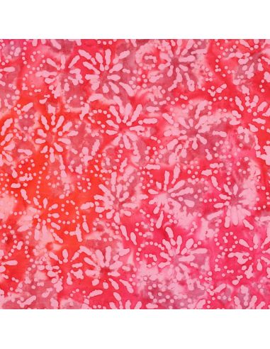 Orélia batik katoenstof - Koraal