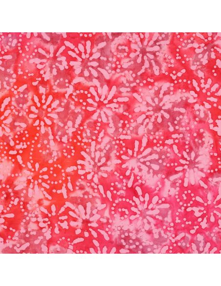 Orélia batik katoenstof - Koraal