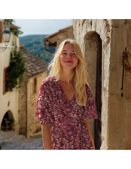 Batik katoenstof Méline - Kers