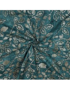 Meline batik katoenen stof - Petrolblauw