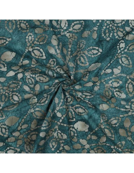 Meline batik katoenen stof - Petrolblauw