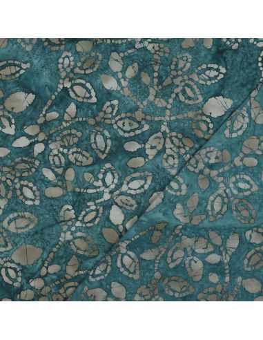 Meline batik katoenen stof - Petrolblauw
