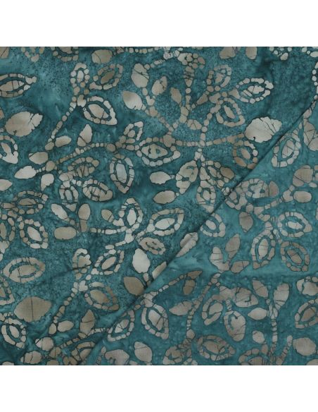 Meline batik katoenen stof - Petrolblauw