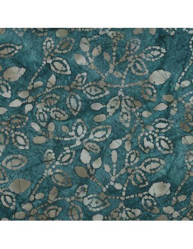Meline batik katoenen stof - Petrolblauw