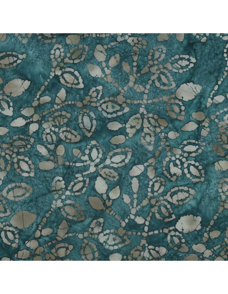 Meline batik katoenen stof - Petrolblauw