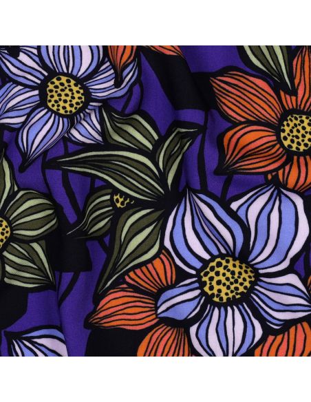 Florane viscose twill stof - Kobalt