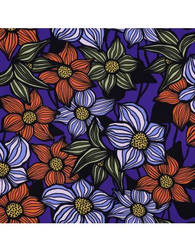 Florane viscose twill stof - Kobalt